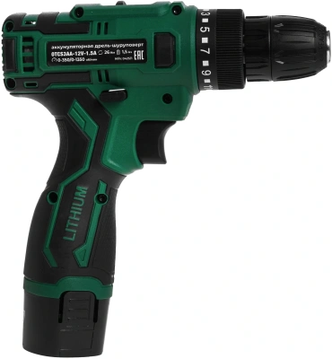 Дрель-шуруповерт Ovk Tools OTCS3AA-12V-1.5A 12Вт аккум. патрон:быстрозажимной (кейс в комплекте)
