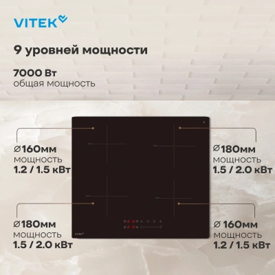 Индукционная варочная поверхность Vitek VHI6410 черный