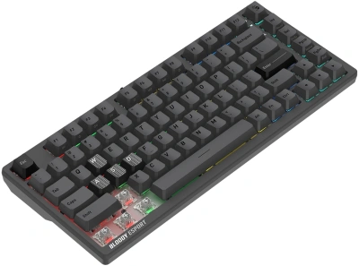 Клавиатура A4Tech Bloody MS76 темно-серый USB Multimedia for gamer LED (MS76) кабель 1.8м