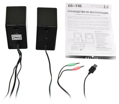 Колонки Оклик OK-116 2.0 черный 6Вт