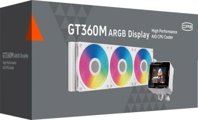 Система водяного охлаждения PcCooler GT360M Display ARGB Soc-AM5/AM4/1200/1700/1851 белый 4-pin 15-33.7dB Al LCD 310W Ret (GT360M-WHAWXX-GL)
