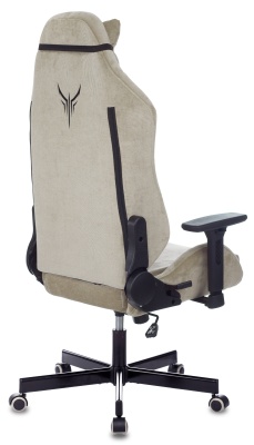 Кресло игровое Knight N1 Fabric бежевый Light-21 с подголов. крестов. металл