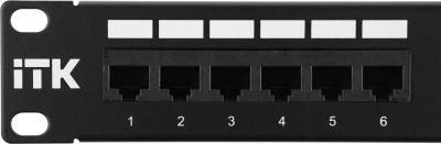 Патч-панель ITK PP24-1UC5EU-D05 19" 1U 24xRJ45 кат.5E UTP