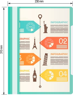 Папка-скоросшиватель Бюрократ Пастель -PSLAST/GRN A4 прозрач.верх.лист пластик мятный 0.14/0.18