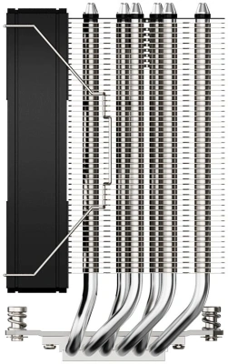 Устройство охлаждения(кулер) ID-Cooling SE-610-XT Basic Soc-AM5/AM4/1200/1700/1851 серебристый/черный 4-pin 29.85dB Al+Cu 250W 900gr Ret