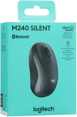 Мышь Logitech M240 Silent графитовый оптическая 4000dpi silent беспров. BT для ноутбука 2but (910-007119)