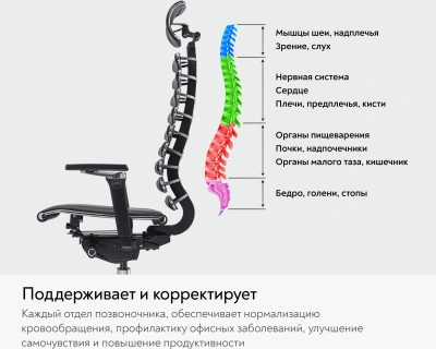 Кресло руководителя эргономичное Метта Equalizer L2-47D черный сиденье черный экокожа с подголов. крестов.5-луч. металл хром
