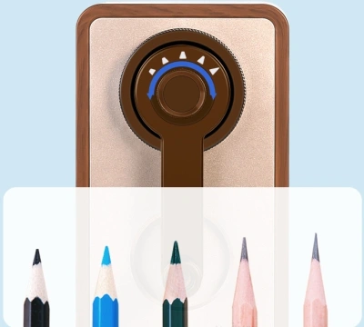 Точилка для карандашей механическая Deli 71160Brown 1 отверстие пластик коричневый