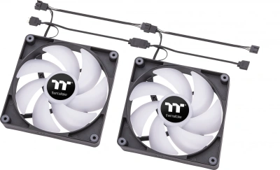 Вентилятор для корпуса Thermaltake CT140 ARGB 140х140x25 черный 4-pin 30.5дБ (упак.:2шт) (CL-F150-PL14SW-A) Ret