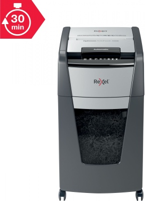 Шредер Rexel Optimum AutoFeed 225X черный с автоподачей (секр.P-4) фрагменты 225лист. 60лтр. скрепки скобы пл.карты