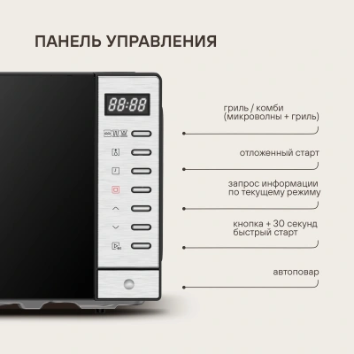 Микроволновая Печь Rondell RDE-MW203 20л. 700Вт черный/серебристый