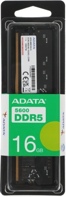 Память DDR5 16GB 5600MHz A-Data AD5U560016G-S RTL PC5-44800 CL46 DIMM UDIMM 288-pin 1.1В single rank Ret