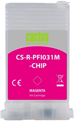 Картридж перезаправляемый струйный Cactus CS-R-PFI031M-CHIP пурпурный (55мл) для Canon imagePrograf TM-240/340 с чипом