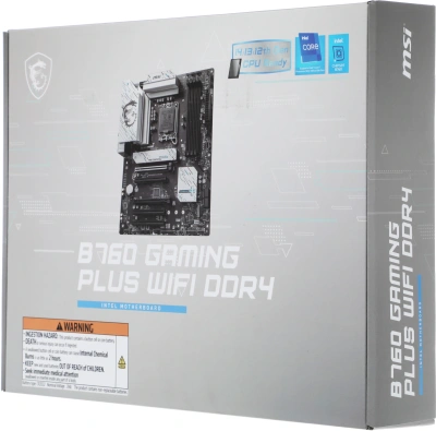 Материнская плата MSI B760 GAMING PLUS WIFI DDR4 Soc-1700 Intel B760 4xDDR4 ATX AC`97 8ch(7.1) 2.5Gg+HDMI+DP