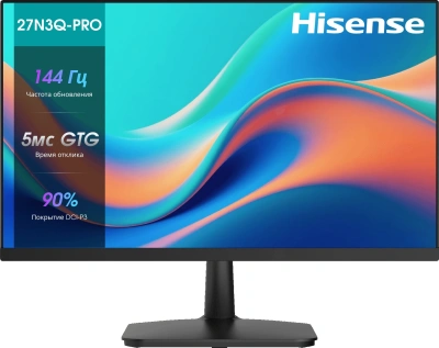 Монитор Hisense 27" 27N3Q-PRO черный IPS LED 16:9 HDMI M/M матовая 1000:1 250cd 178гр/178гр 1920x1080 144Hz VGA DP FHD 4.4кг
