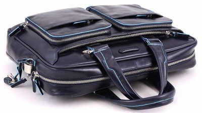 Деловая сумка Piquadro Blue Square CA2849B2/BLU2 с отделением для ноутбука 15" синяя натур.кожа