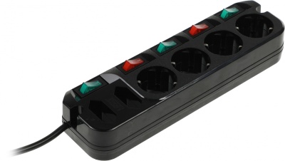 Сетевой удлинитель Most A10 1.6м (6 розеток) черный (коробка)