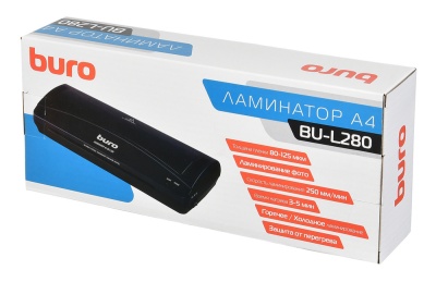 Ламинатор Buro BU-L280 черный A4 (80-125мкм) 25см/мин (2вал.) хол.лам. лам.фото