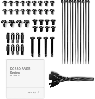 Корпус Deepcool CC360 ARGB черный без БП mATX 5x120mm 4x140mm 1xUSB2.0 1xUSB3.0 audio bott PSU