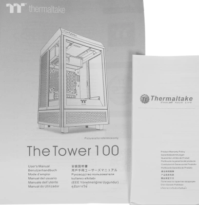 Корпус Thermaltake The Tower 100 Turquoise голубой без БП miniITX 1x120mm 3x140mm 2xUSB3.0 audio bott PSU