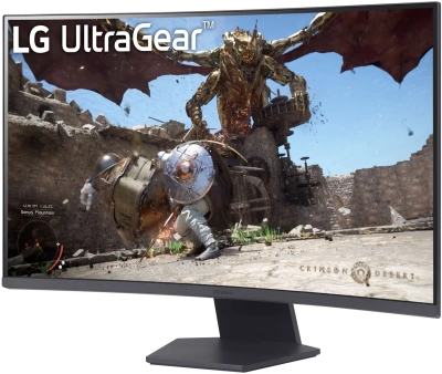 Монитор LG 31.5" UltraGear 32GS60QC-B черный VA LED 16:9 HDMI матовая 3000:1 300cd 178гр/178гр 2560x1440 180Hz FreeSync DP WQ HD 2K (1440p) 7.2кг