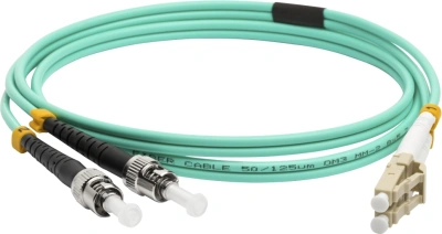 Патч-корд Lanmaster LAN-2LC-2ST/OM3-1.0 2x9/125 OS1/OS2 LC дуплекс-ST дуплекс 1м LSZH