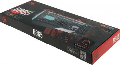 Клавиатура A4Tech B865 механическая серый/черный USB for gamer LED (B865 ICE BLUE) кабель 1.8м