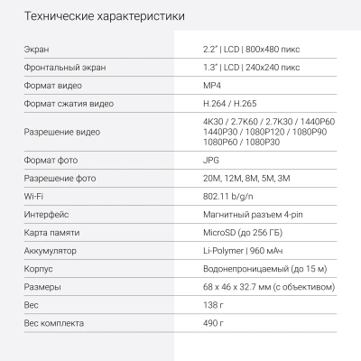 Экшн-камера Digma DiCam 980 1xCMOS 12Mpix черный