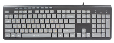 Клавиатура Оклик 480M черный/серый USB slim Multimedia (1067199) кабель 1.5м