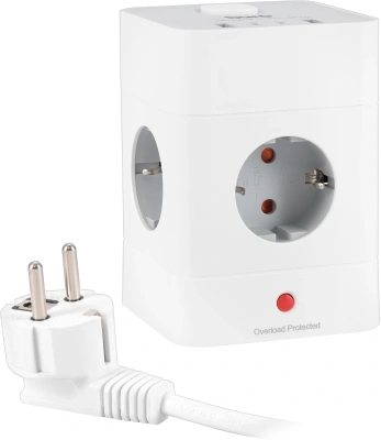 Сетевой удлинитель Buro BU-PTE4.1UC-W 1.5м (4 розетки) белый (коробка)