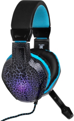 Наушники с микрофоном Оклик HS-L400G ZEUS черный/синий 2.2м мониторные оголовье (359480)