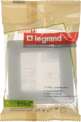 Рамка Legrand Etika 672560 накладная 1x вертикальный монтаж ABS пластик слоновая кость