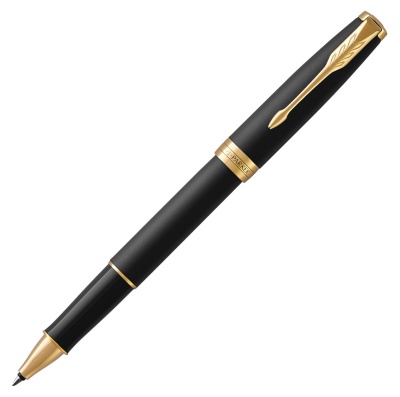 Ручка роллер Parker Sonnet Core T528 (1931518) Matte Black GT F черн. черн. подар.кор.
