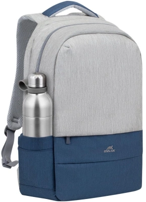 Рюкзак для ноутбука 17.3" Riva 7567 серый/темно-синий полиэстер (7567 GREY/DARK BLUE)