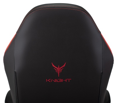 Кресло игровое Knight Neon черный/красный соты экокожа с подголов. крестов. металл