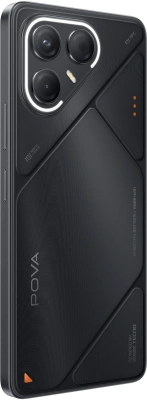 Смартфон Tecno Pova 7 5G 256Gb 8Gb черный моноблок 3G 4G 2Sim 6.78" 1080x2460 Android 15 50Mpix 802.11 a/b/g/n/ac/ax NFC GPS GSM900/1800 Protect microSD max1024Gb