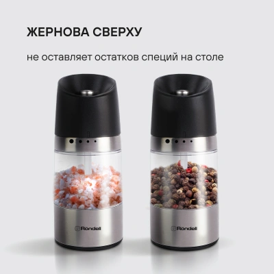 Мельница мех. Rondell Piquant RD-1106 для перца/соли стальной/черный