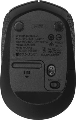 Мышь Logitech M170 серый/черный оптическая 1000dpi беспров. USB 2but (910-004646)