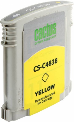 Картридж струйный Cactus CS-C4838 №11 желтый (29мл) для HP BIJ 1000/1100/1200/2200/2300/2600/2800 с чипом