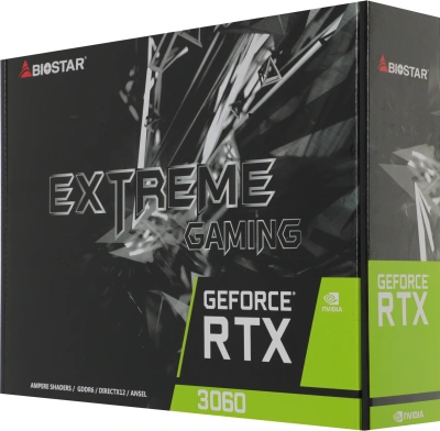 Видеокарта Biostar PCI-E 4.0 VN3606RML9 NVIDIA GeForce RTX 3060 12Gb 192bit GDDR6 1320/15000 HDMIx1 DPx3 HDCP Ret