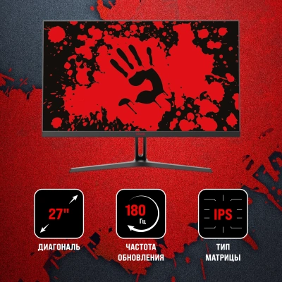 Монитор Bloody 27" MN270F черный IPS LED 1ms 16:9 HDMI M/M матовая 300cd 178гр/178гр 1920x1080 200Hz G-Sync DP FHD 4кг