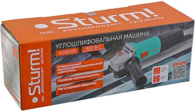 Углошлифовальная машина Sturm! AG95125 900Вт 10000об/мин рез.шпин.:M14 d=125мм