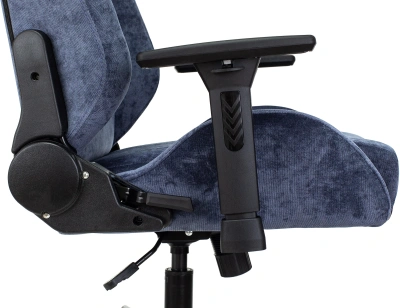 Кресло игровое Knight N1 Fabric синий Light-27 с подголов. крестов. металл