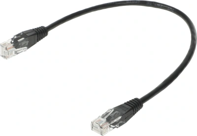 Патч-корд Lanmaster TWT-45-45-0.3-BK UTP RJ-45 вил.-вилка RJ-45 кат.5E 0.3м черный ПВХ (уп.:1шт)