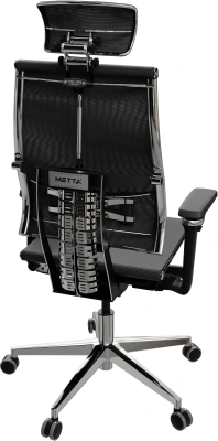 Кресло руководителя эргономичное Метта Yoga 4DF B2-5D - YM93 черный сиденье черный сетка с подголов. крестов. сталь хром
