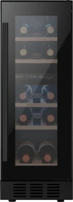 Винный шкаф Weissgauff WWCI-16 DB DualZone 1-нокамерн. черный глянц. (438723)