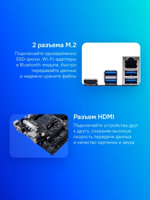 Материнская плата Biostar B550MX/E PRO Soc-AM4 AMD B550 4xDDR4 mATX AC`97 8ch(7.1) GbLAN RAID+VGA+DVI+HDMI