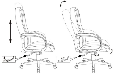 Кресло руководителя Бюрократ T-898 синий 38-415 крестов. пластик