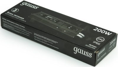 Блок питания Gauss 202022400 пониж. для лен.светод. черный
