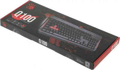Клавиатура A4Tech Q100 черный USB for gamer LED (Q100 USB) кабель 1.8м